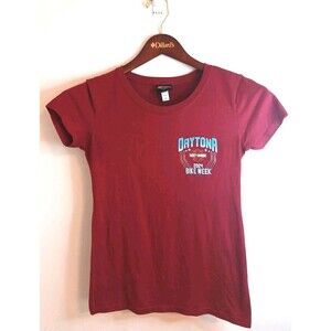 Harley Davidson T Shirt Small Red Shortsleeve Daytona Bike Week Lightweight